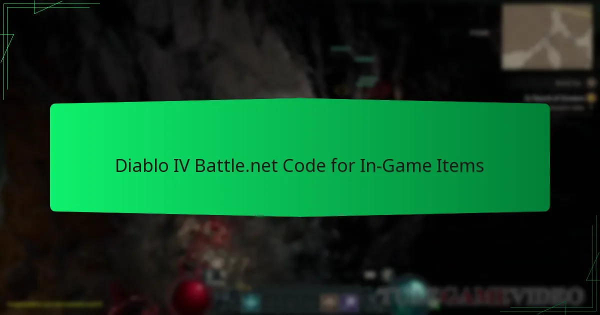 Diablo IV Battle.net Code for In-Game Items