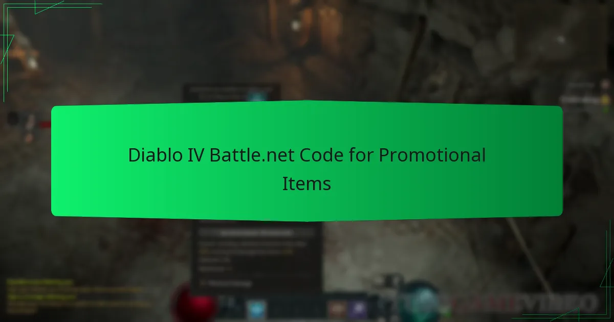 Diablo IV Battle.net Code for Promotional Items
